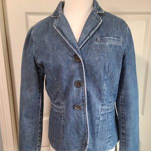 "ANN TAYLOR WOMEN'S DENIM  BLAZER" 98% COTTON & 2% LYCRA/SPANDEX!
